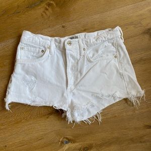 Agolde White Jean Shorts